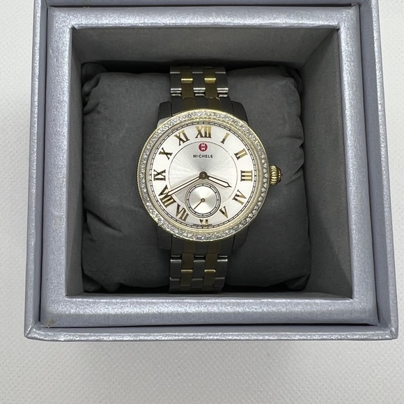 Michele Gold/Silver Harbor 2 Tones Dial Mww28a000002 Watch NWT - Picture 13 of 15